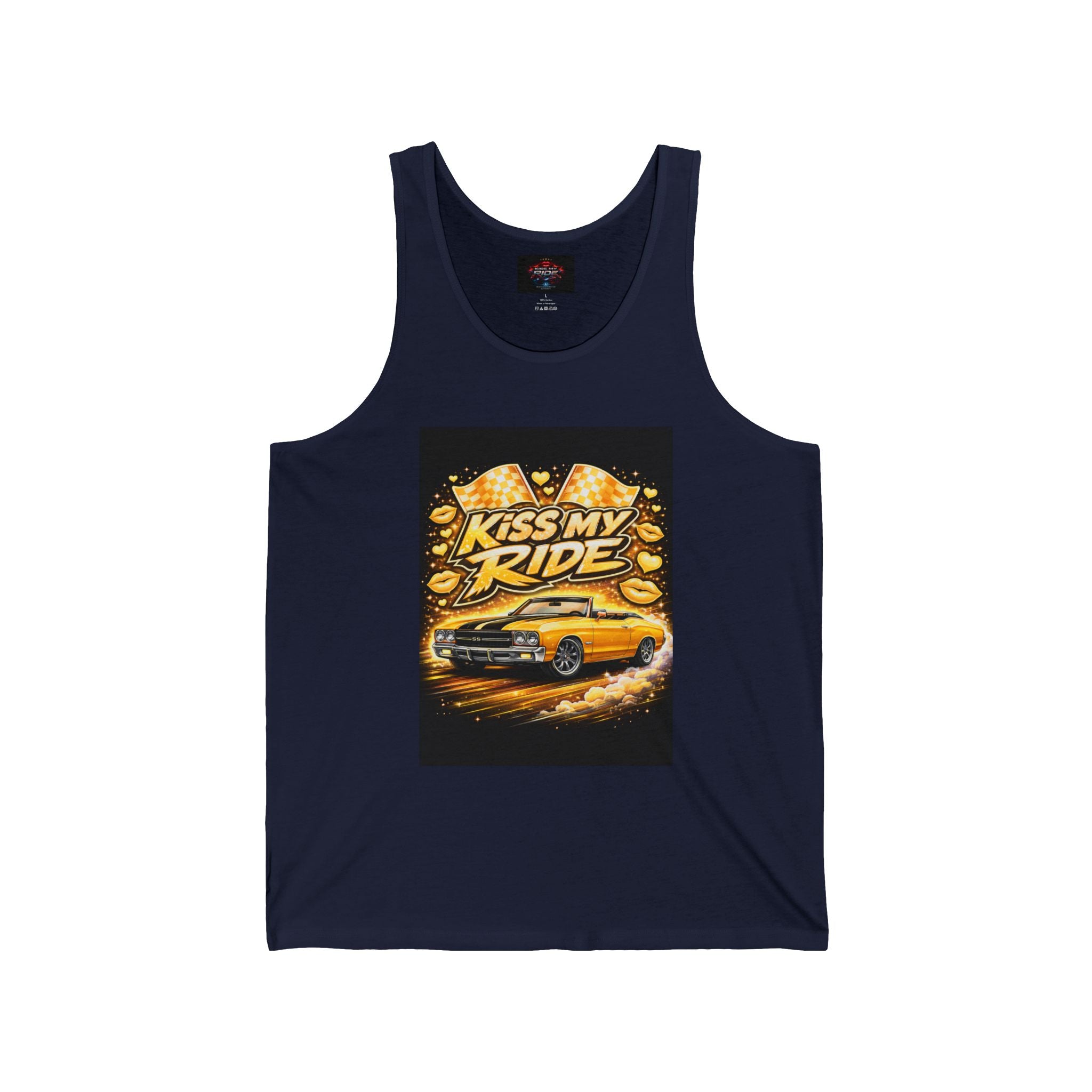 Kiss My Ride Muscle Car Tank Top – Retro Hot Rod Graphic Tank