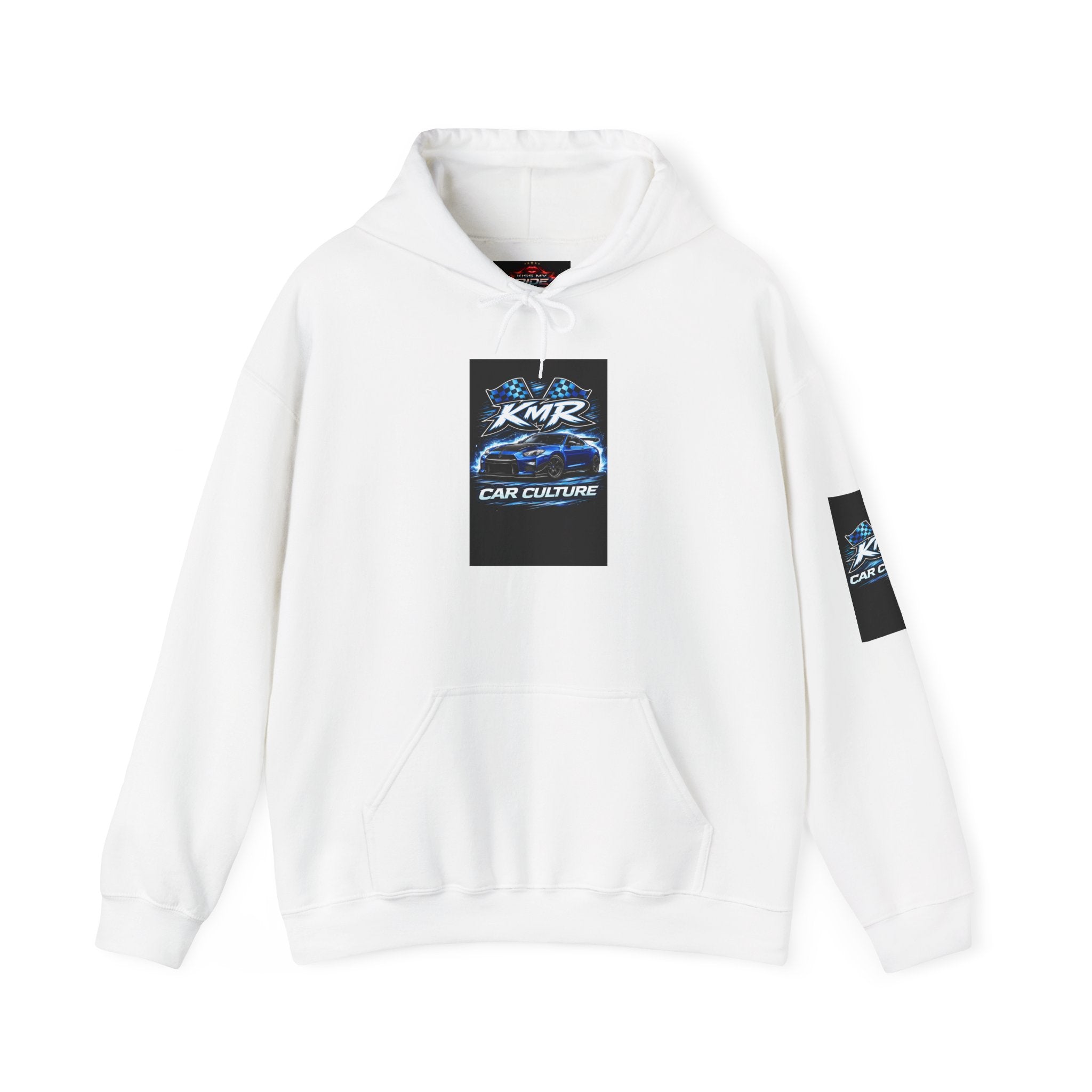Car Culture Hoodie — KMR Neon Sports Car Graphic Pullover