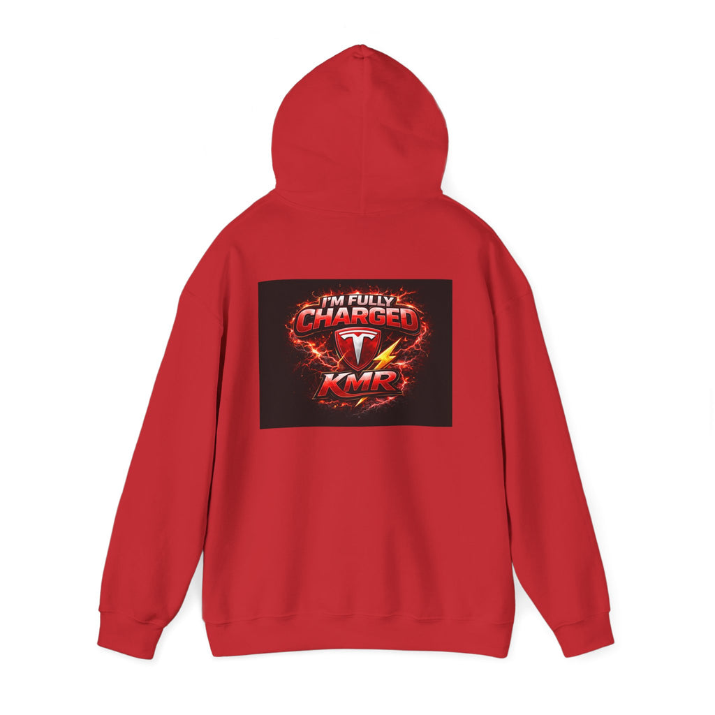 KMR/ Tesla 'Catch Me Charging' Hoodie — EV Enthusiast Graphic Pullover