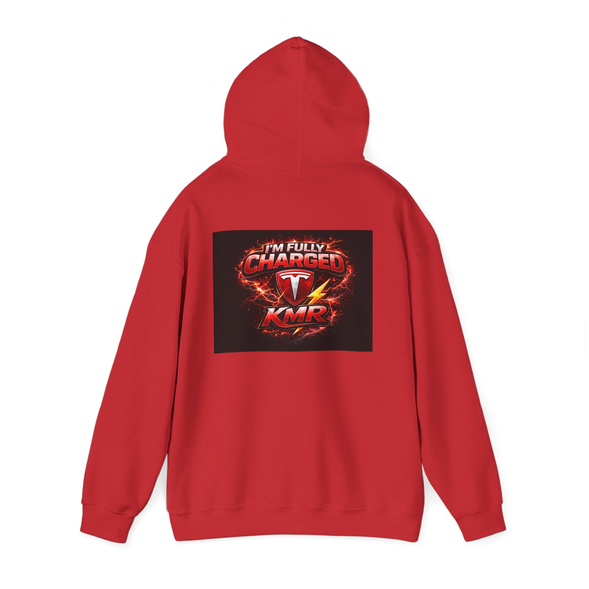 KMR/ Tesla 'Catch Me Charging' Hoodie — EV Enthusiast Graphic Pullover