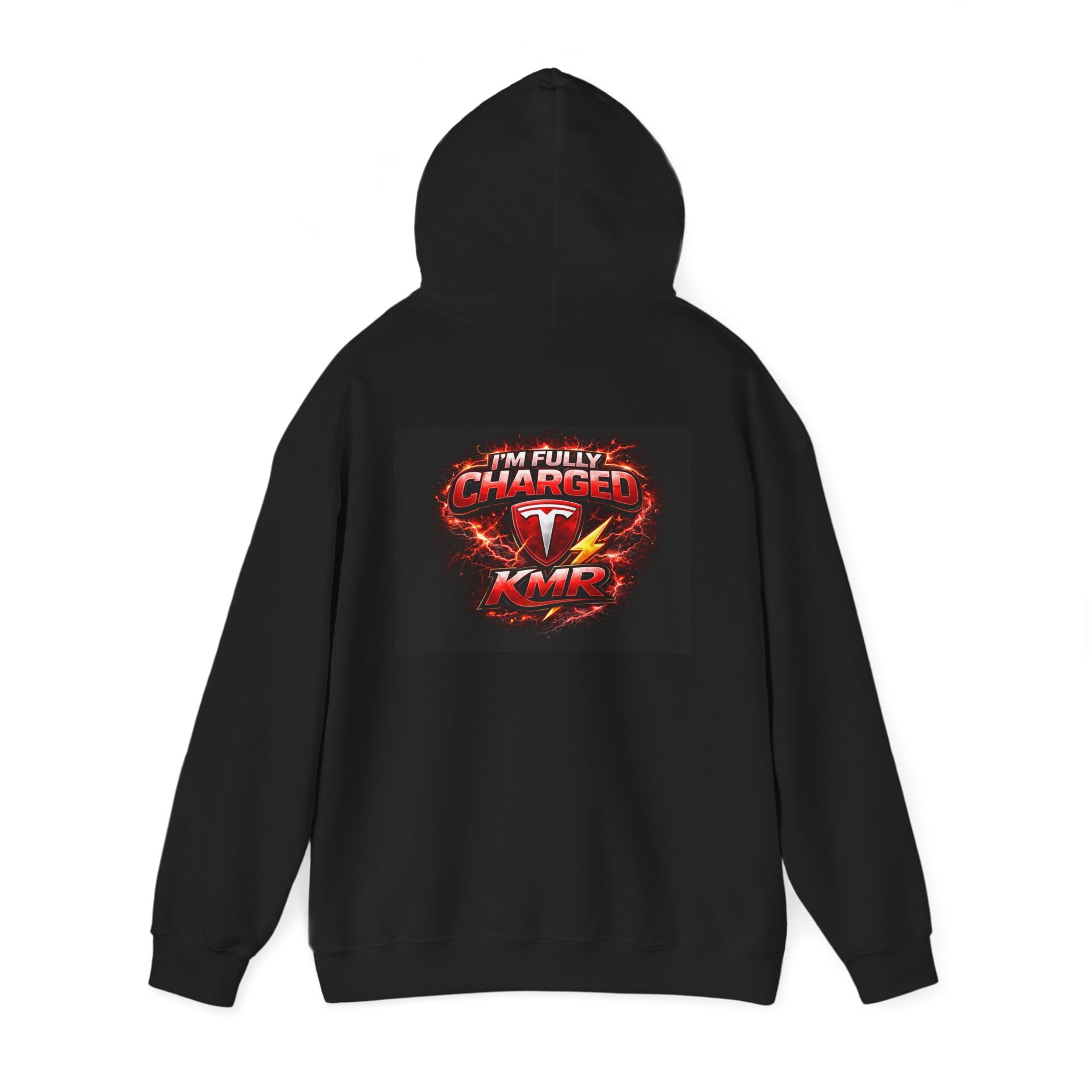 KMR/ Tesla 'Catch Me Charging' Hoodie — EV Enthusiast Graphic Pullover