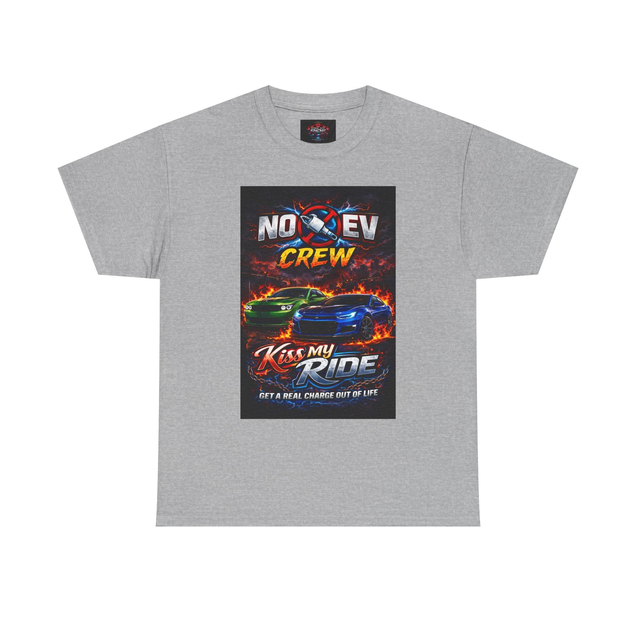 Race Car Tee — "No Rev Crew" Kiss My Ride Graphic Shirt