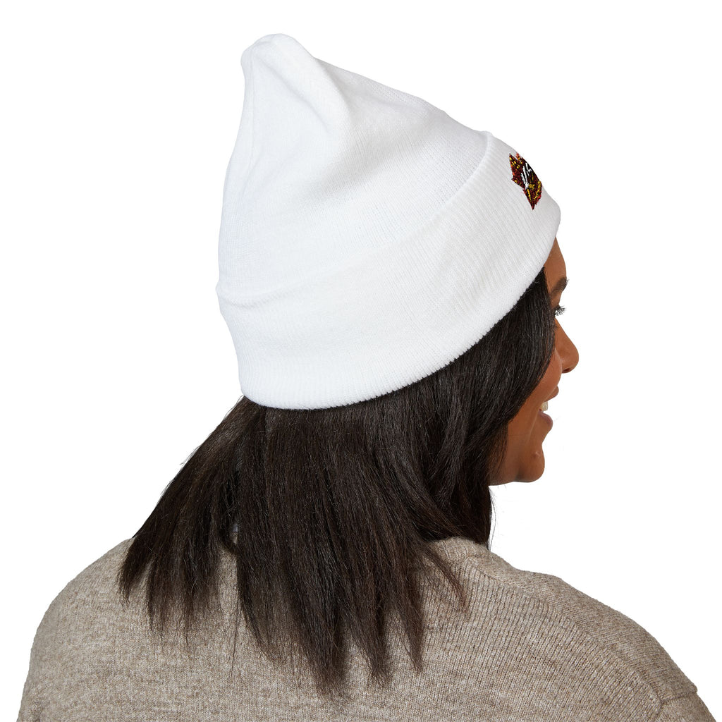 Embroidered 'Kiss & Ride' Flame Cuffed Beanie