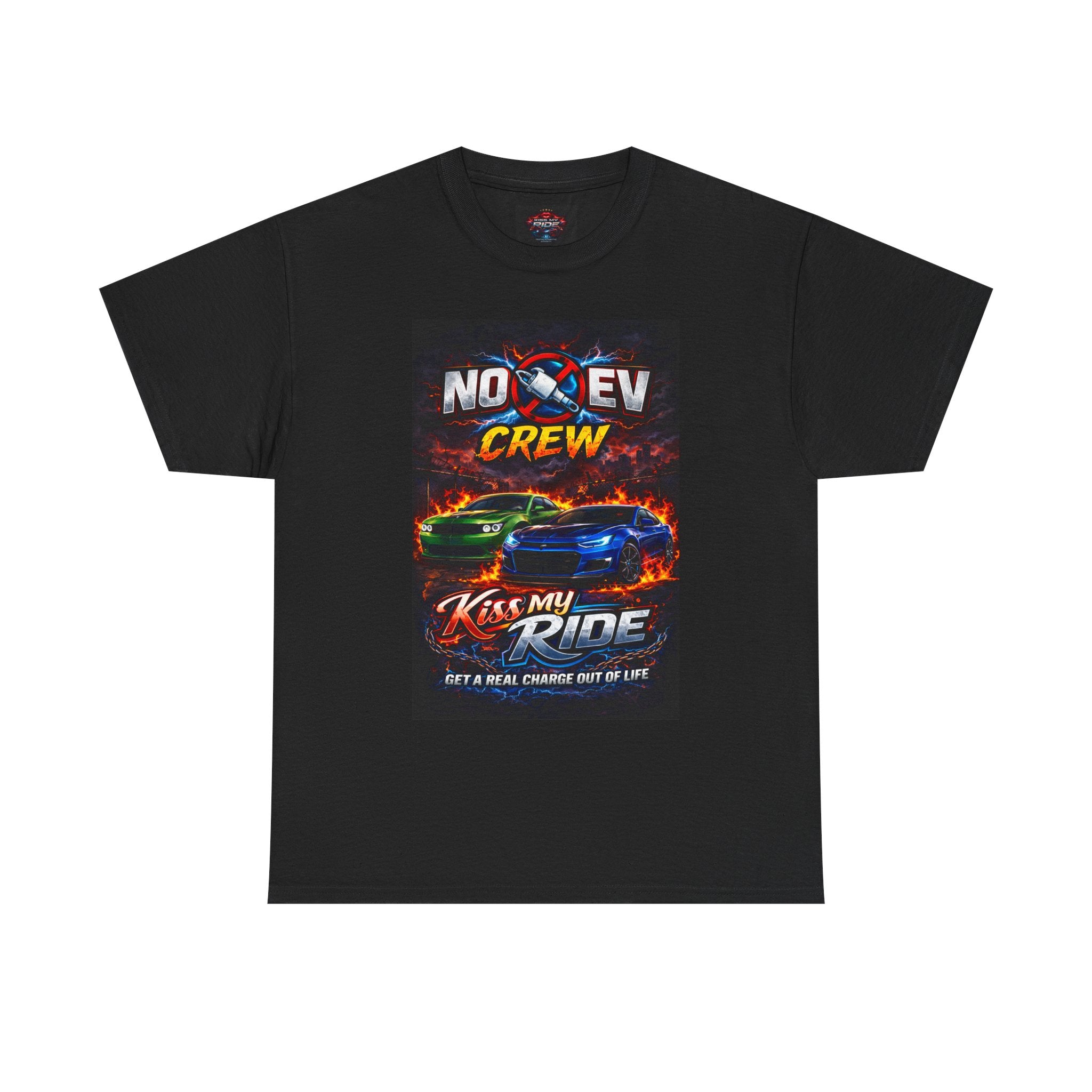 Race Car Tee — "No Rev Crew" Kiss My Ride Graphic Shirt
