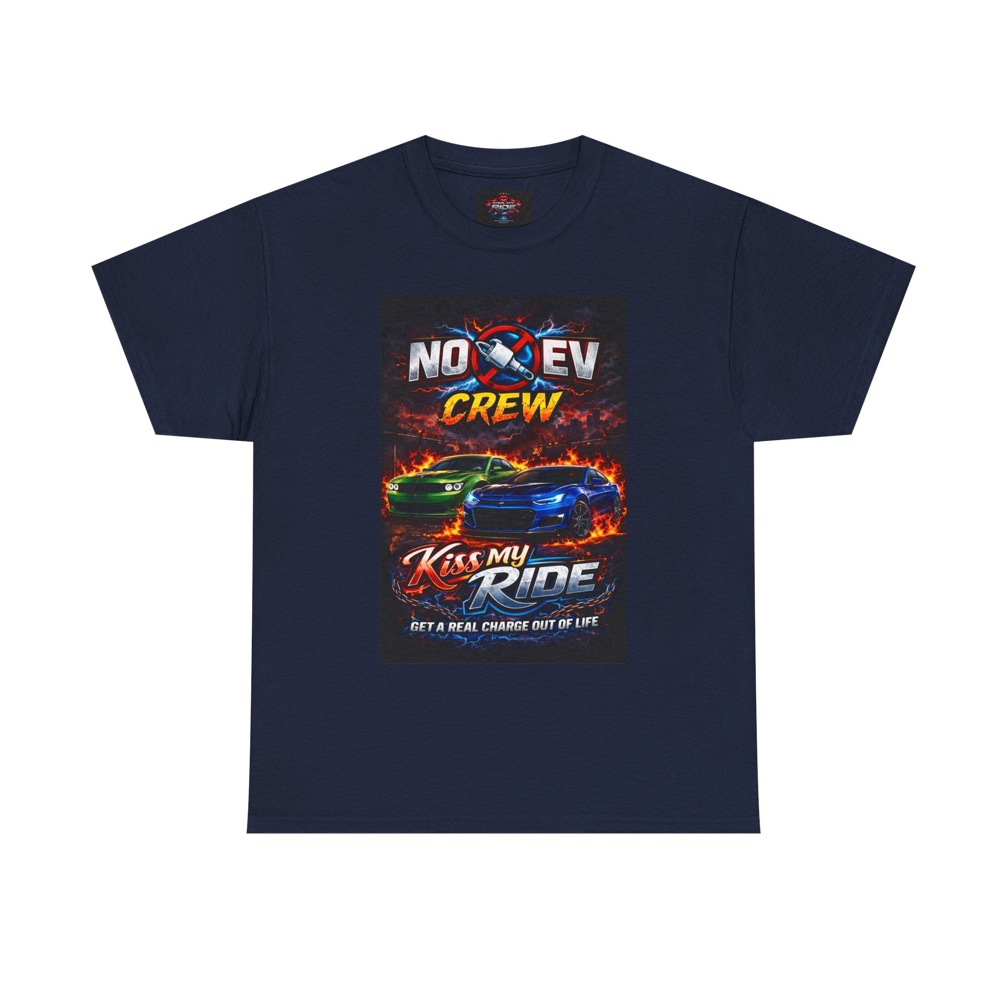 Race Car Tee — "No Rev Crew" Kiss My Ride Graphic Shirt
