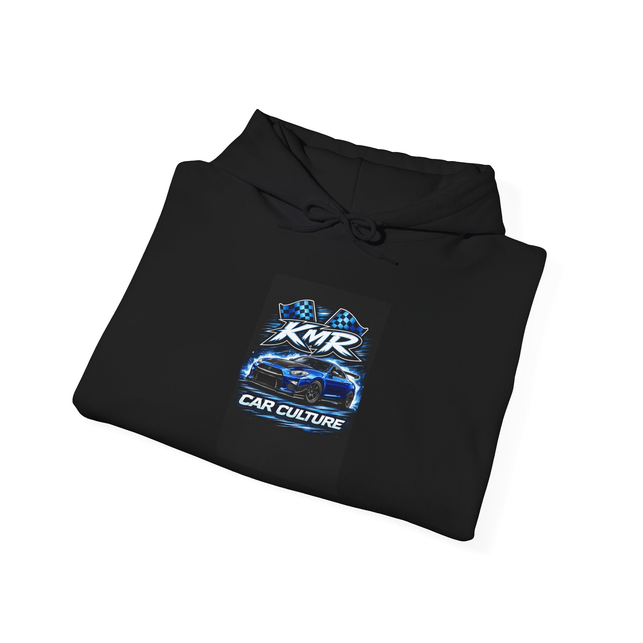 Car Culture Hoodie — KMR Neon Sports Car Graphic Pullover