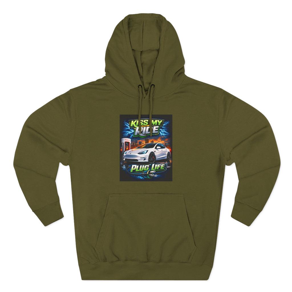 Electric Car Graphic Hoodie — “KMR Go Electric / Plug Life” Streetwear