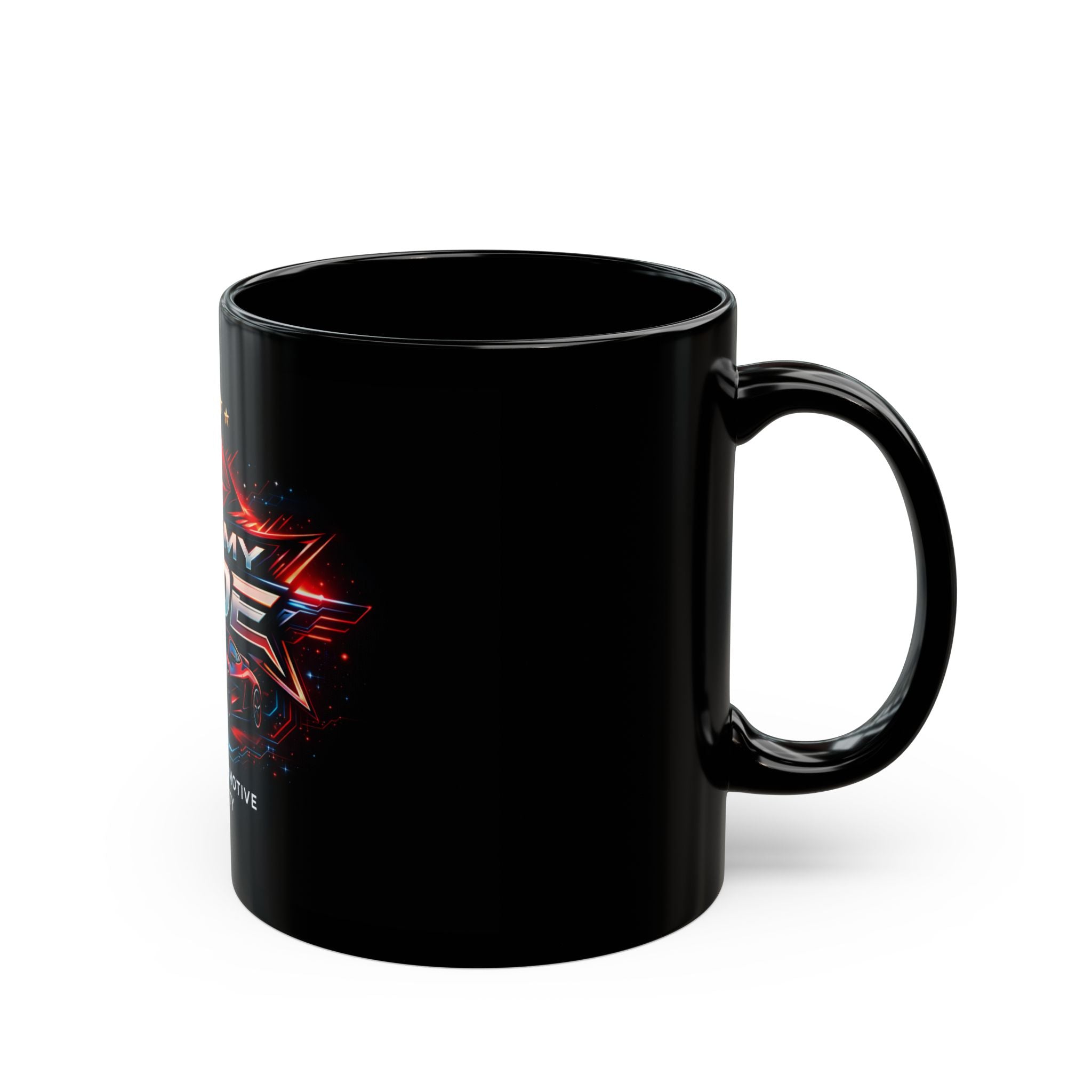 Kiss My Ride Black Mug — Automotive Enthusiast Coffee Cup (11oz/15oz)