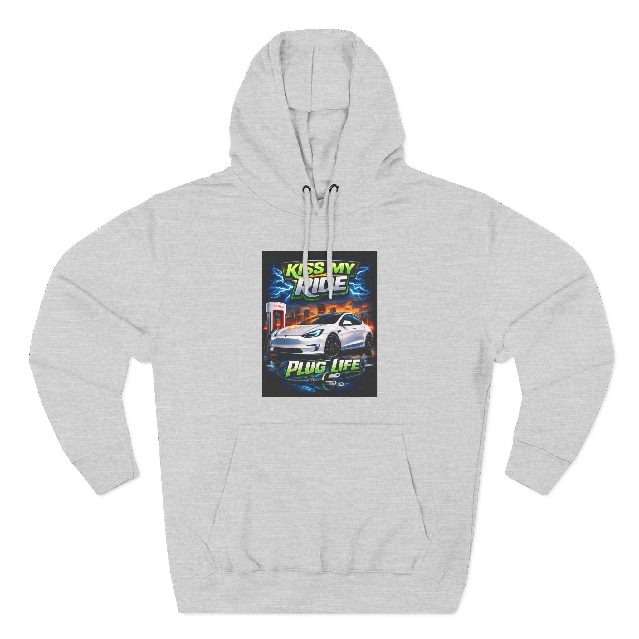 Electric Car Graphic Hoodie — “KMR Go Electric / Plug Life” Streetwear