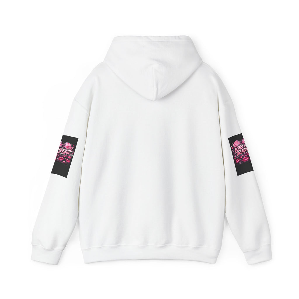 Hoodie - "Kiss My Ride" Pink Retro Car Graphic Pullover