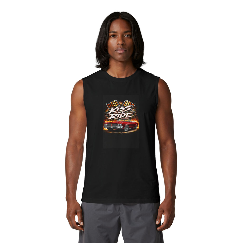 Muscle Tank — "Kiss My Ride" Retro Muscle Car Graphic