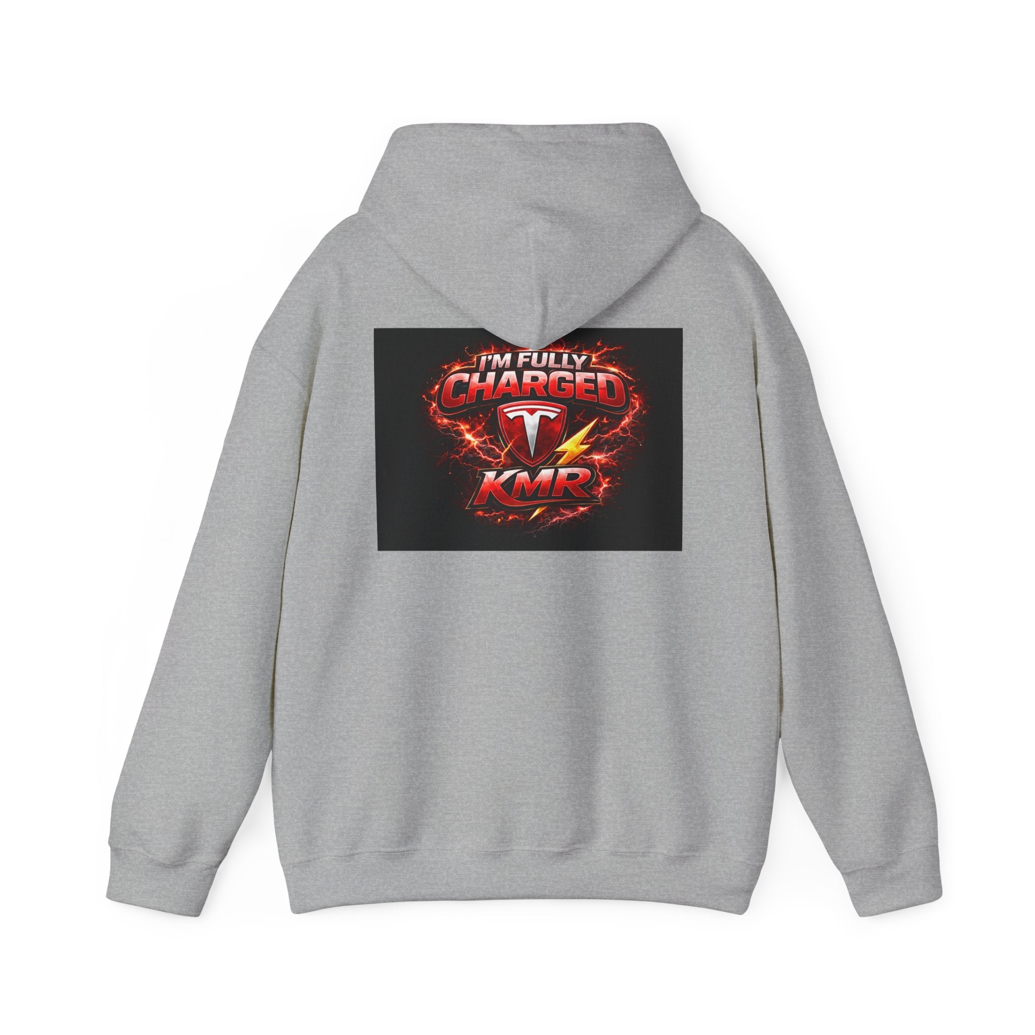 KMR/ Tesla 'Catch Me Charging' Hoodie — EV Enthusiast Graphic Pullover