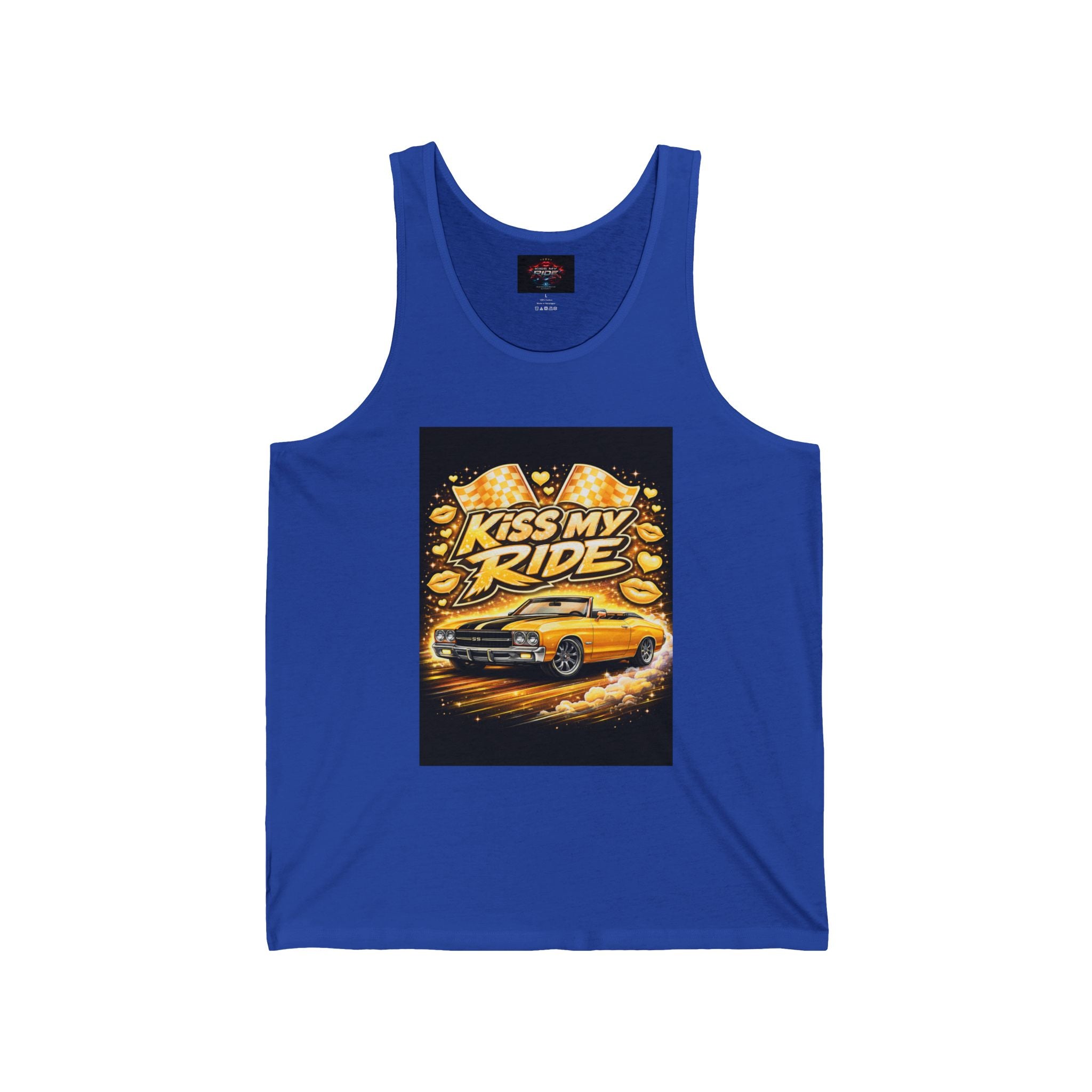 Kiss My Ride Muscle Car Tank Top – Retro Hot Rod Graphic Tank
