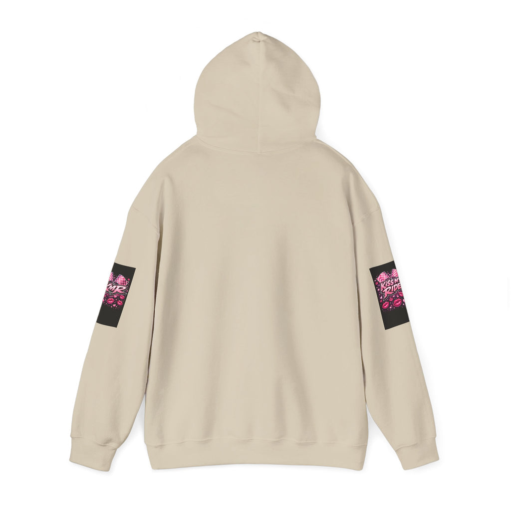 Hoodie - "Kiss My Ride" Pink Retro Car Graphic Pullover