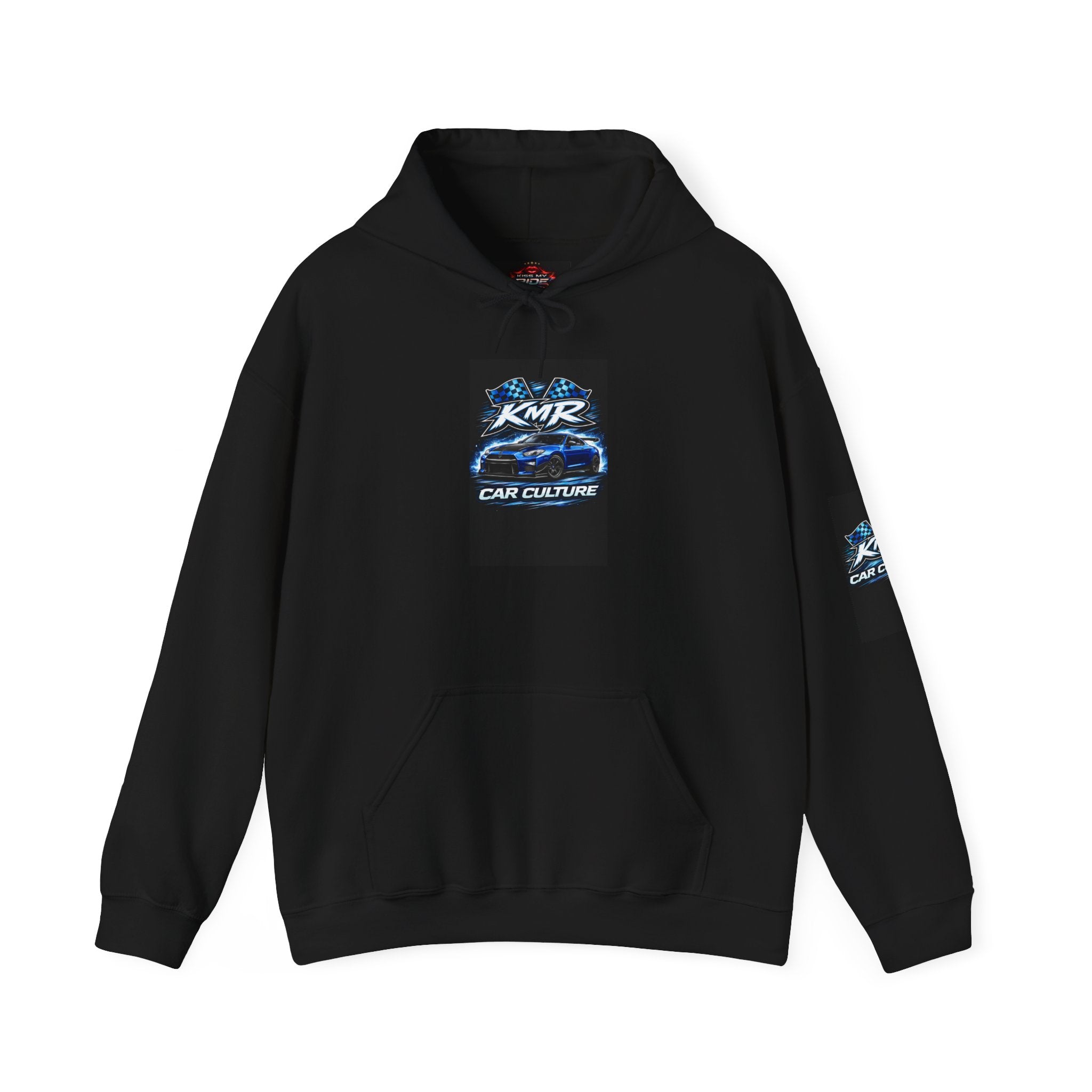 Car Culture Hoodie — KMR Neon Sports Car Graphic Pullover