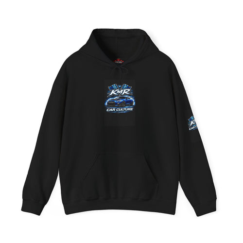 Car Culture Hoodie — KMR Neon Sports Car Graphic Pullover