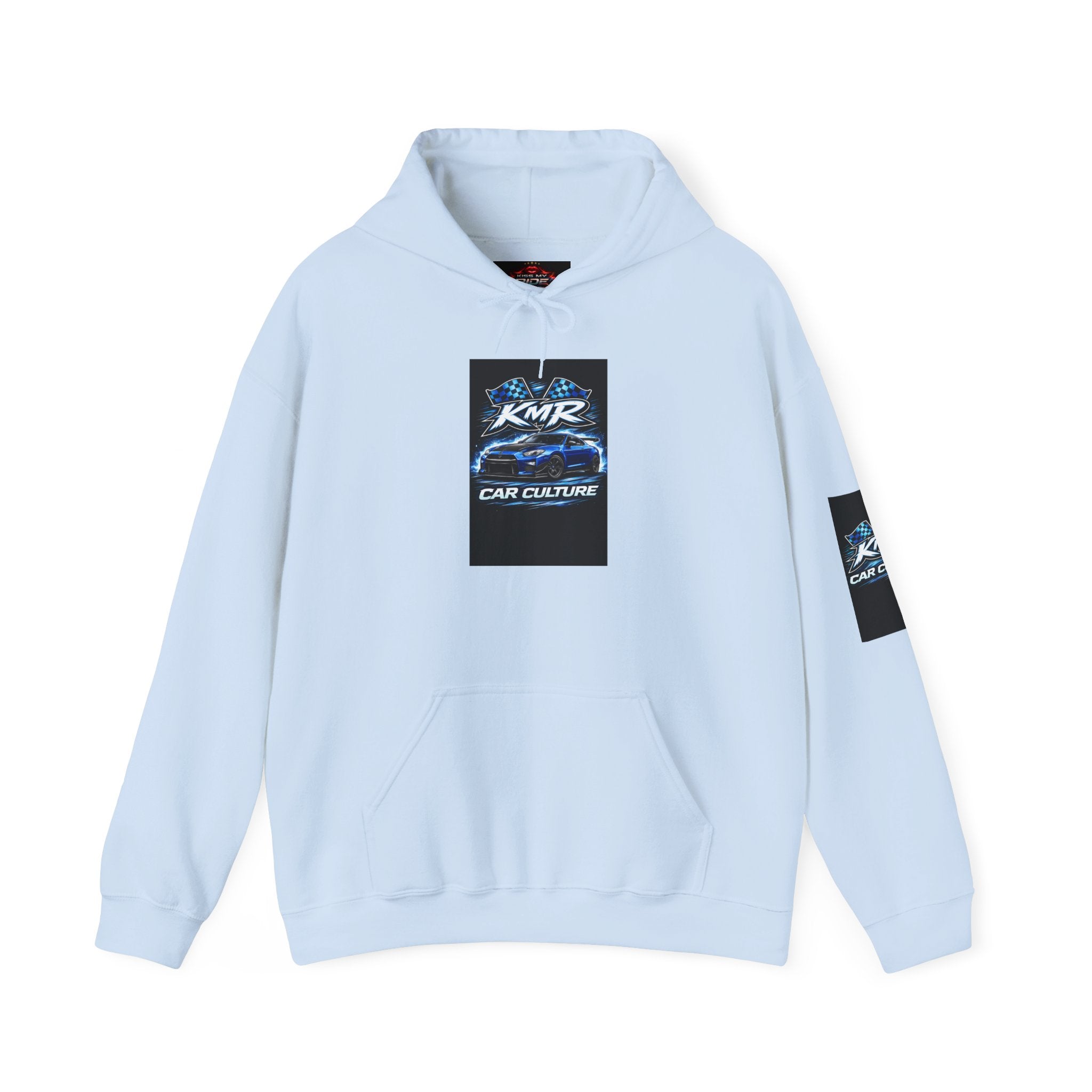 Car Culture Hoodie — KMR Neon Sports Car Graphic Pullover