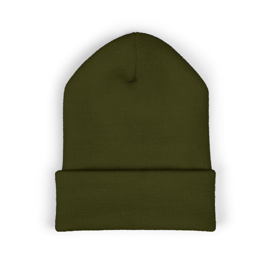 Embroidered 'Kiss & Ride' Flame Cuffed Beanie