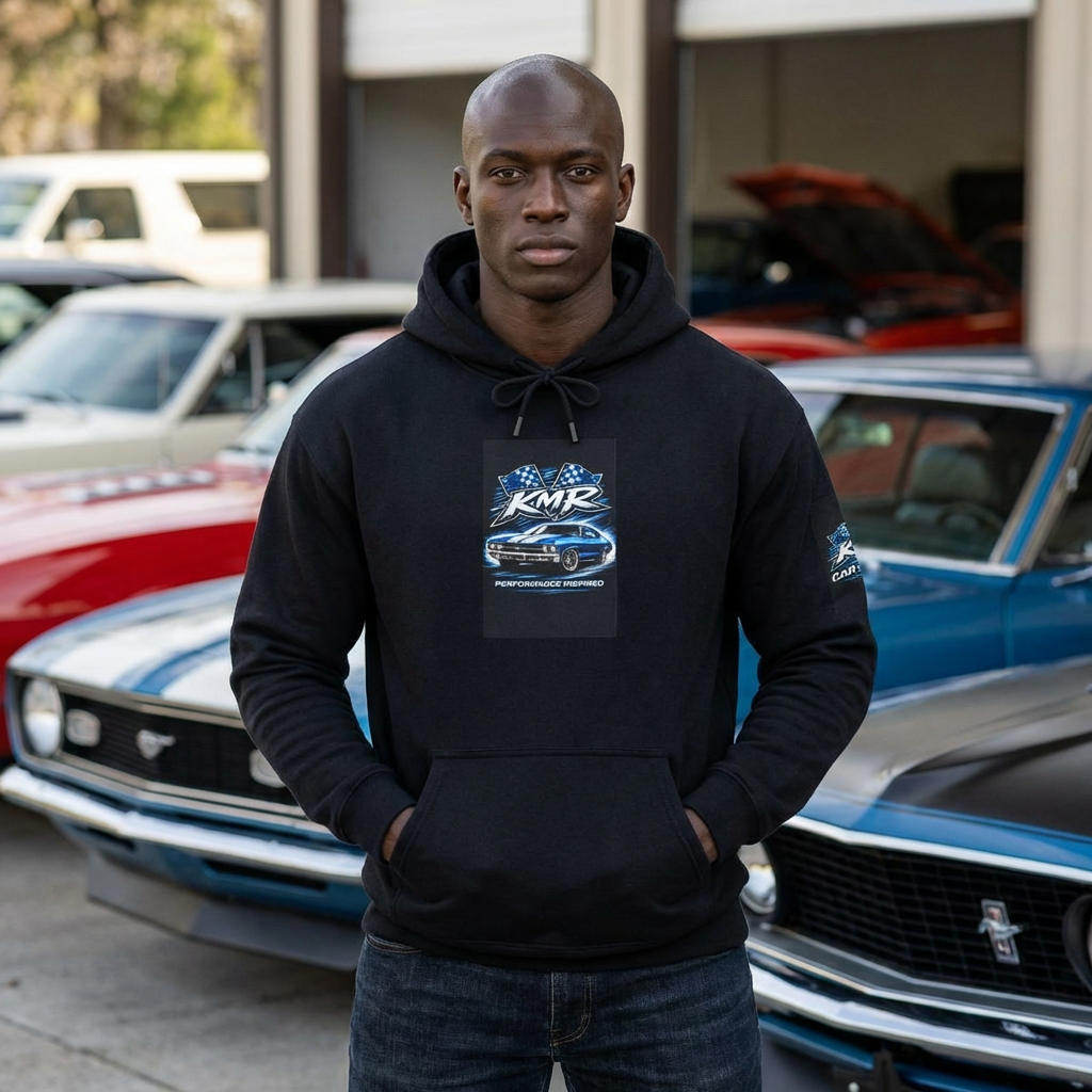 Racing KMR Graphic Hoodie – Blue Sports Car Streetwear