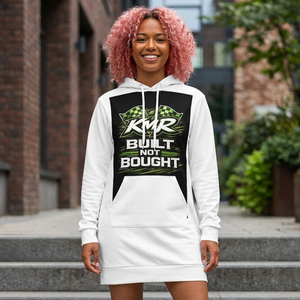 Hoodie Dress — "KMR Built Not Bought" Racing Graphic