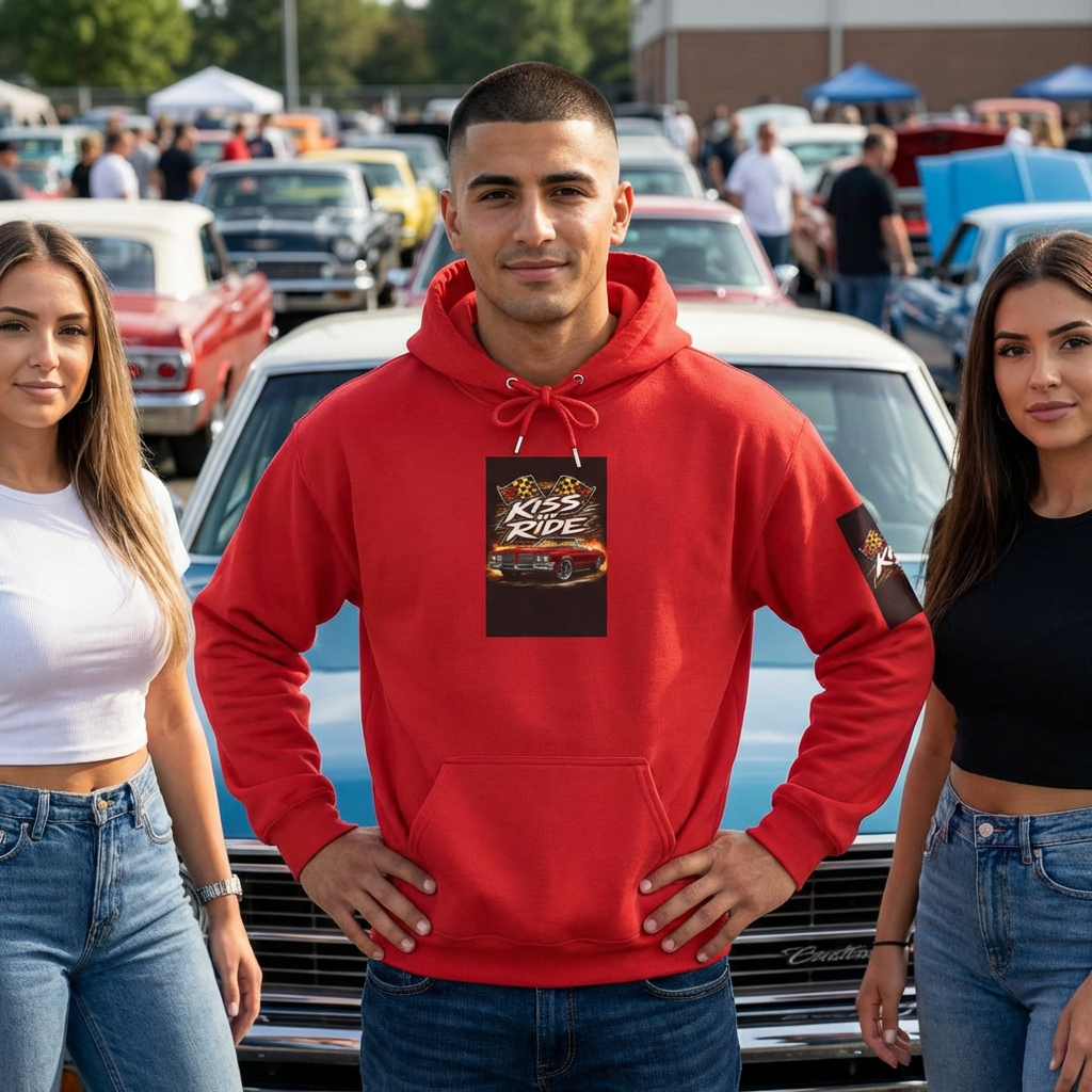 Kiss My Ride Hoodie — Retro Car Graphic Pullover