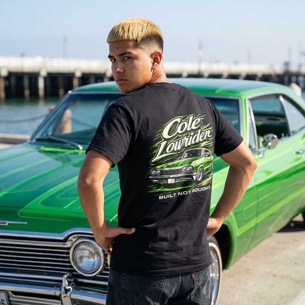 Lowrider Car T-Shirt — "Cole Lowrider" Graphic Tee