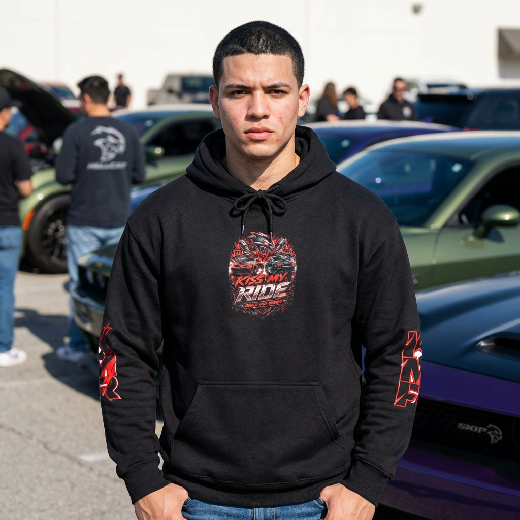 Graphic Hoodie — Red Black KMR Hellcat Pullover