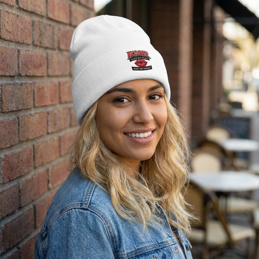 Embroidered Kiss Logo Cuffed Beanie — Classic Winter Hat