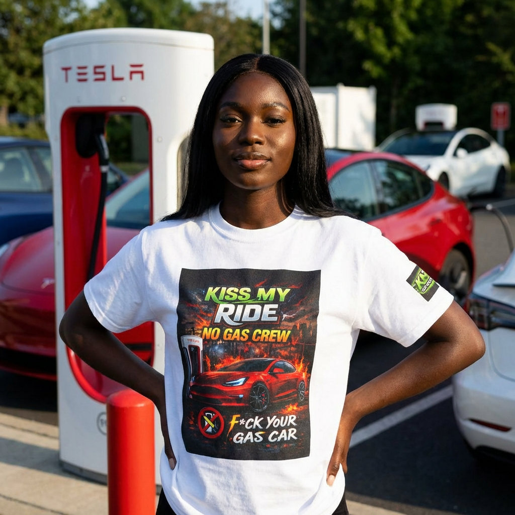 Kiss My Ride Car Tee — “No Gas Crew / F*ck Your Gas Car” Graphic T-Shirt