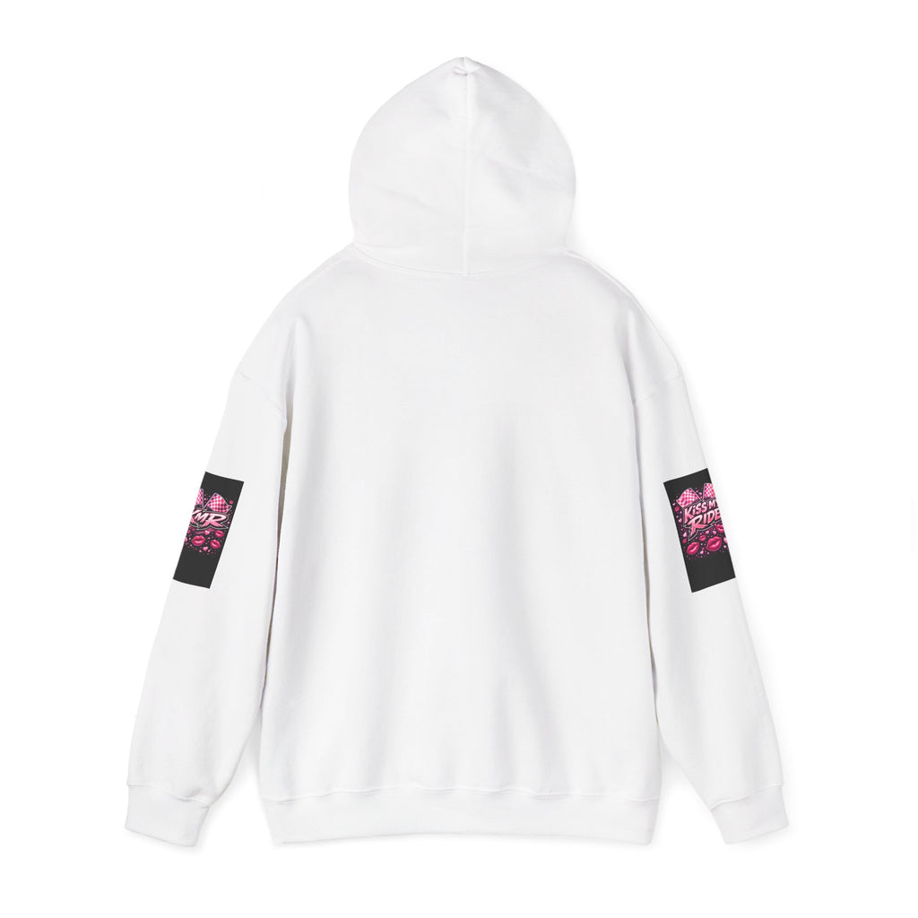 Hoodie - "Kiss My Ride" Pink Retro Car Graphic Pullover