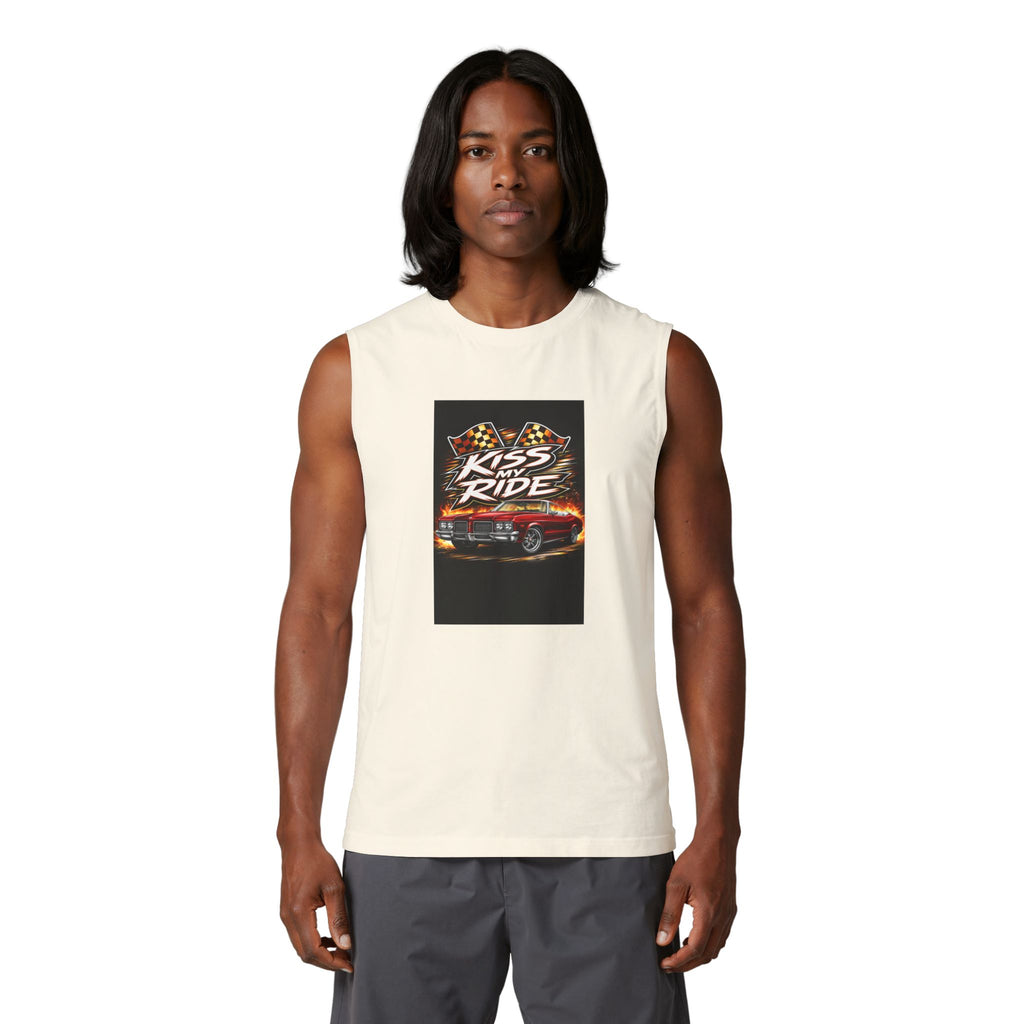 Muscle Tank — "Kiss My Ride" Retro Muscle Car Graphic