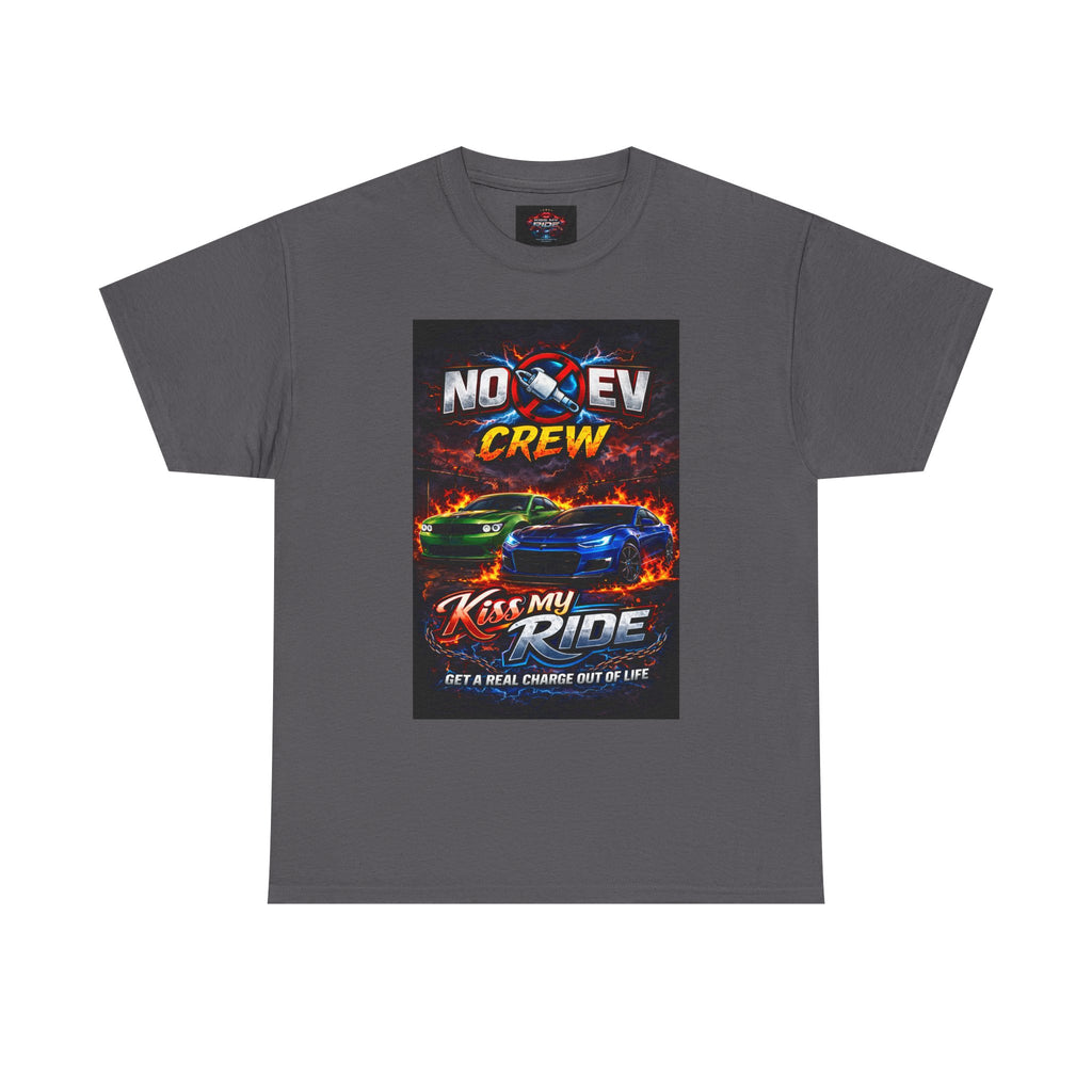 Race Car Tee — "No Rev Crew" Kiss My Ride Graphic Shirt