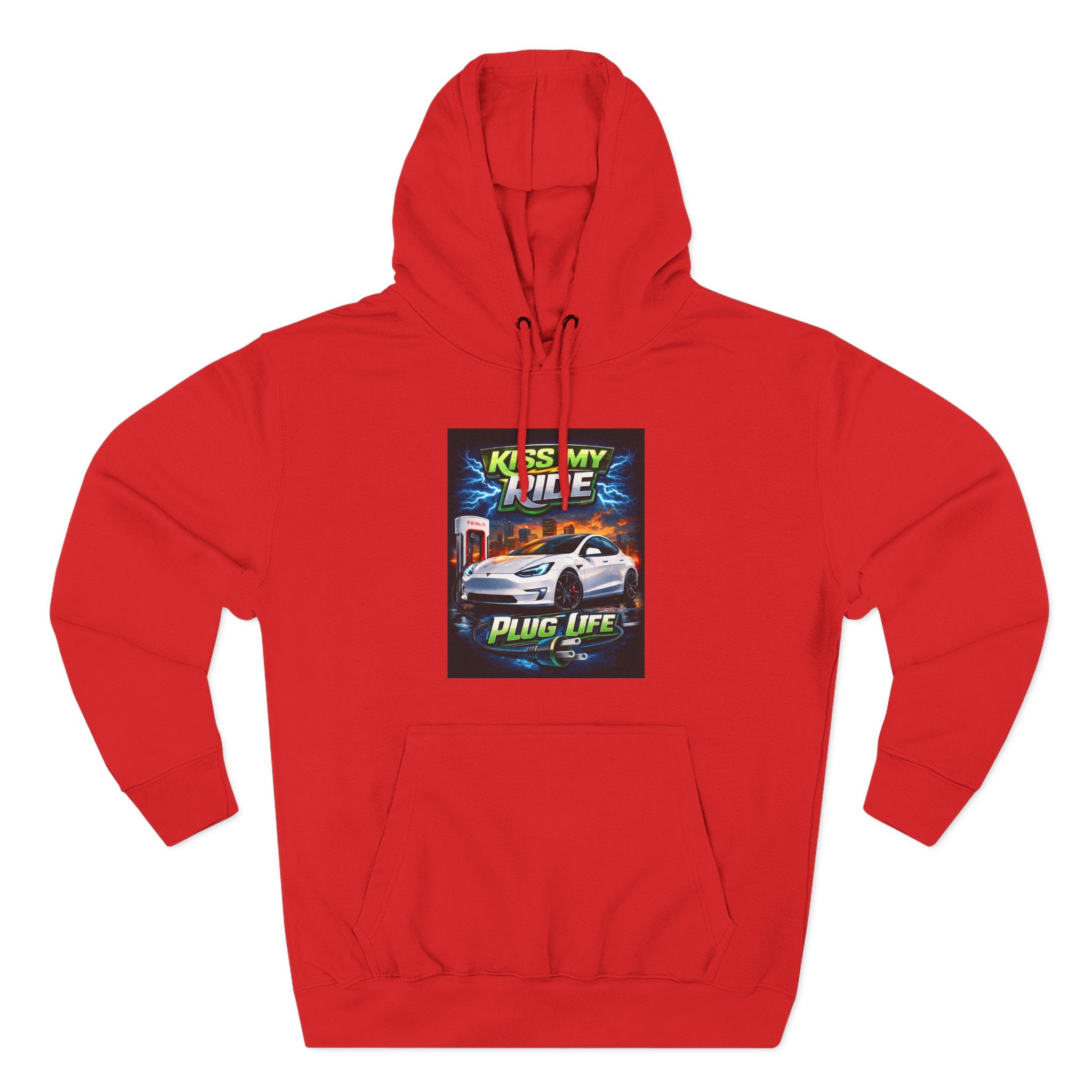 Electric Car Graphic Hoodie — “KMR Go Electric / Plug Life” Streetwear