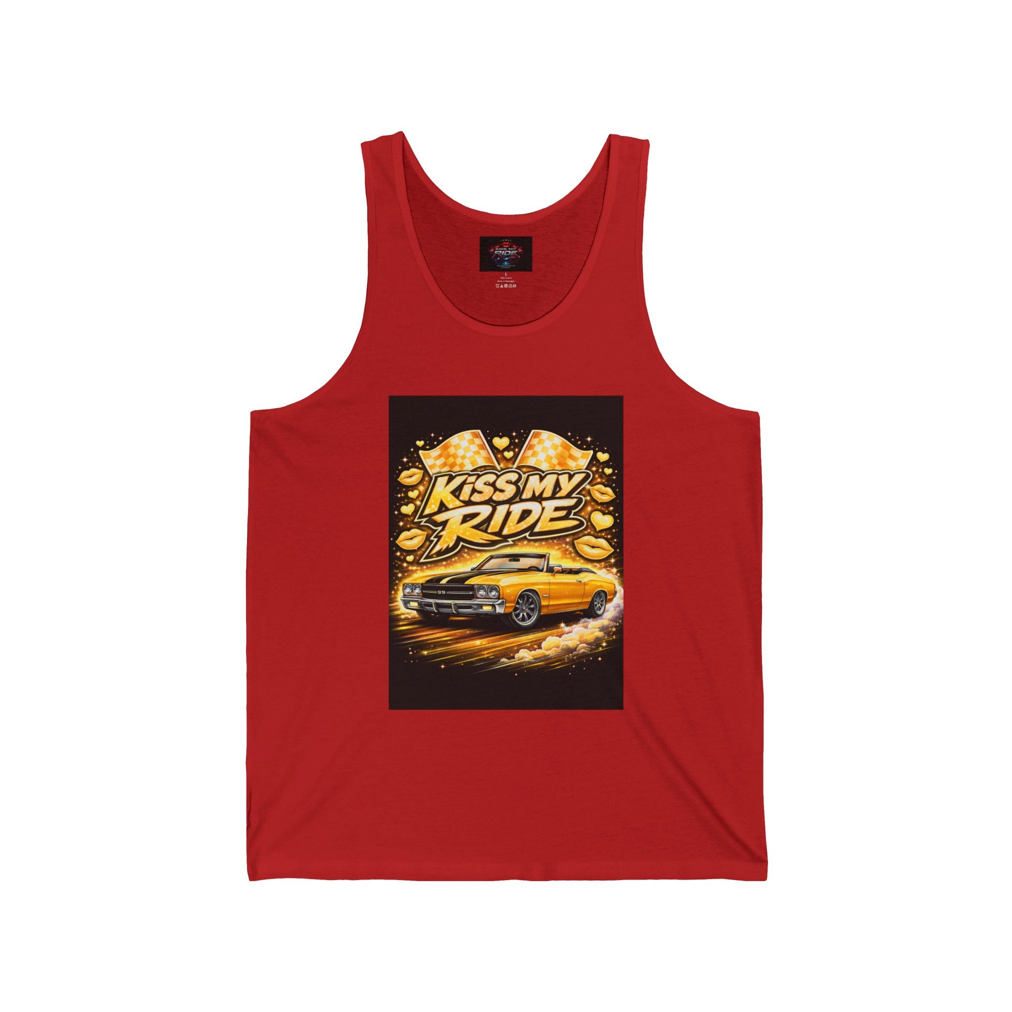 Kiss My Ride Muscle Car Tank Top – Retro Hot Rod Graphic Tank