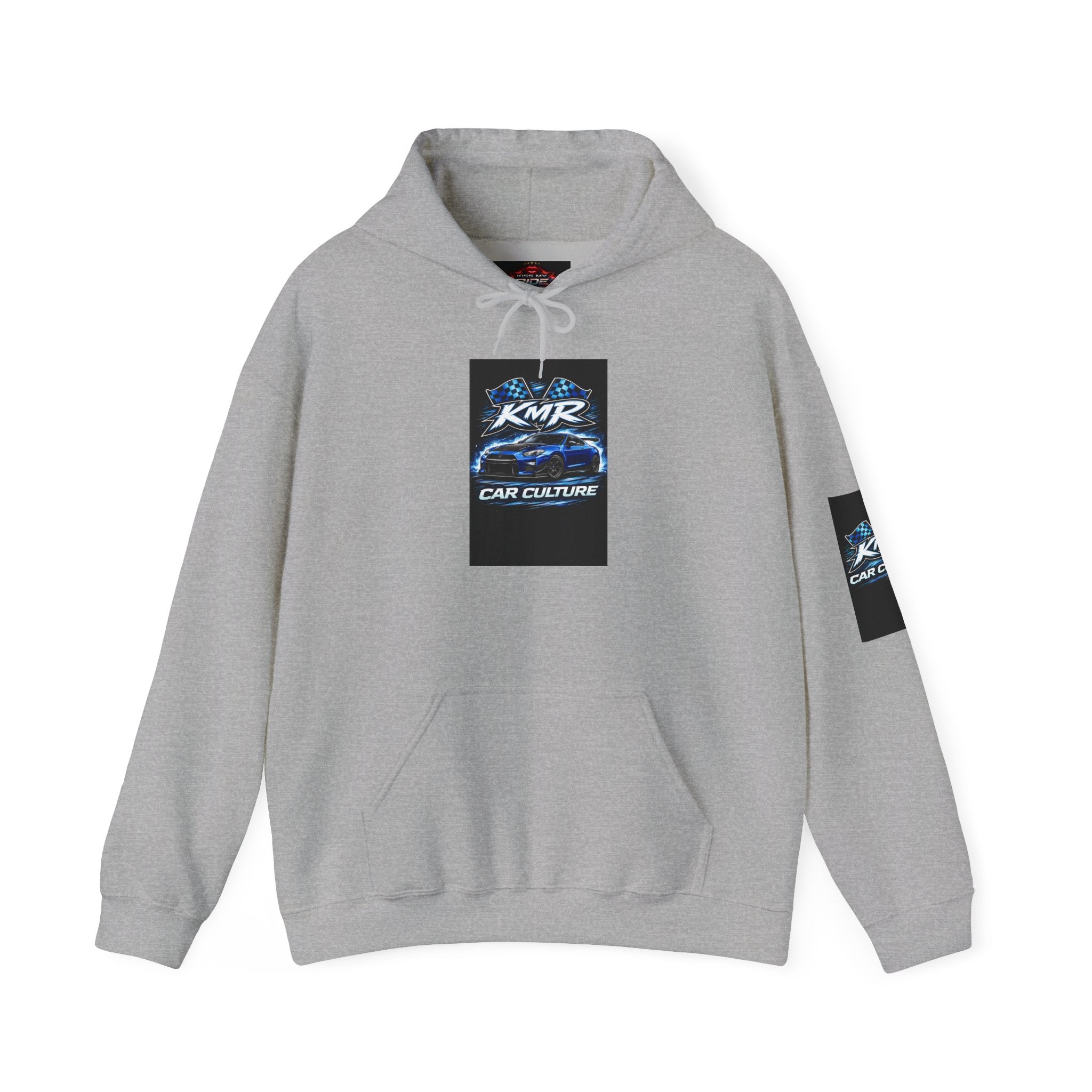 Car Culture Hoodie — KMR Neon Sports Car Graphic Pullover