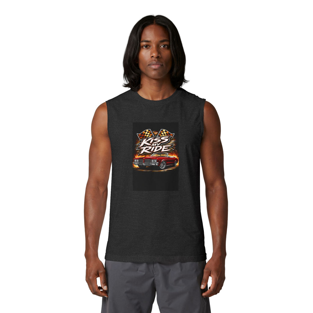 Muscle Tank — "Kiss My Ride" Retro Muscle Car Graphic