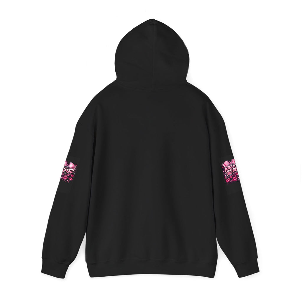 Hoodie - "Kiss My Ride" Pink Retro Car Graphic Pullover
