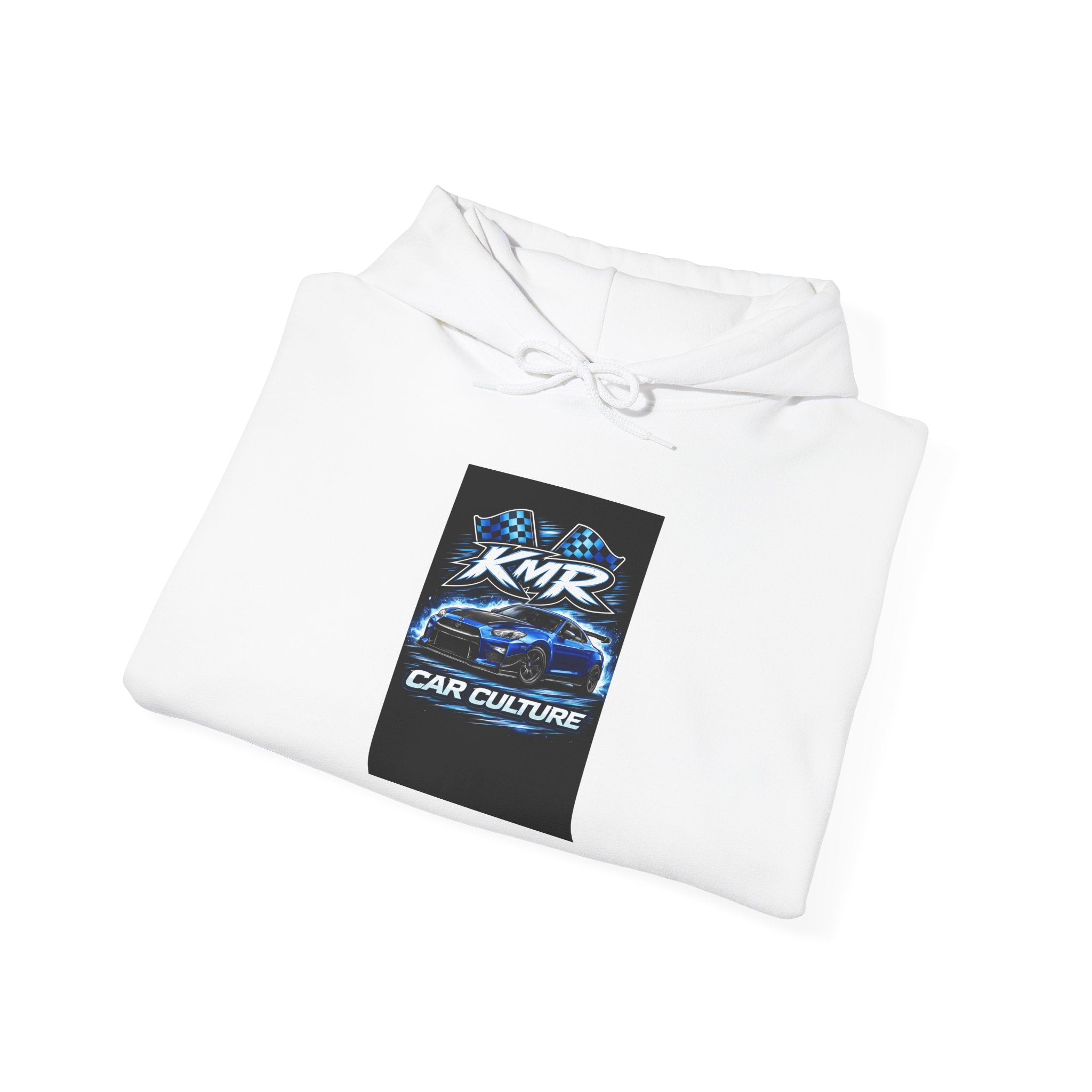 Car Culture Hoodie — KMR Neon Sports Car Graphic Pullover