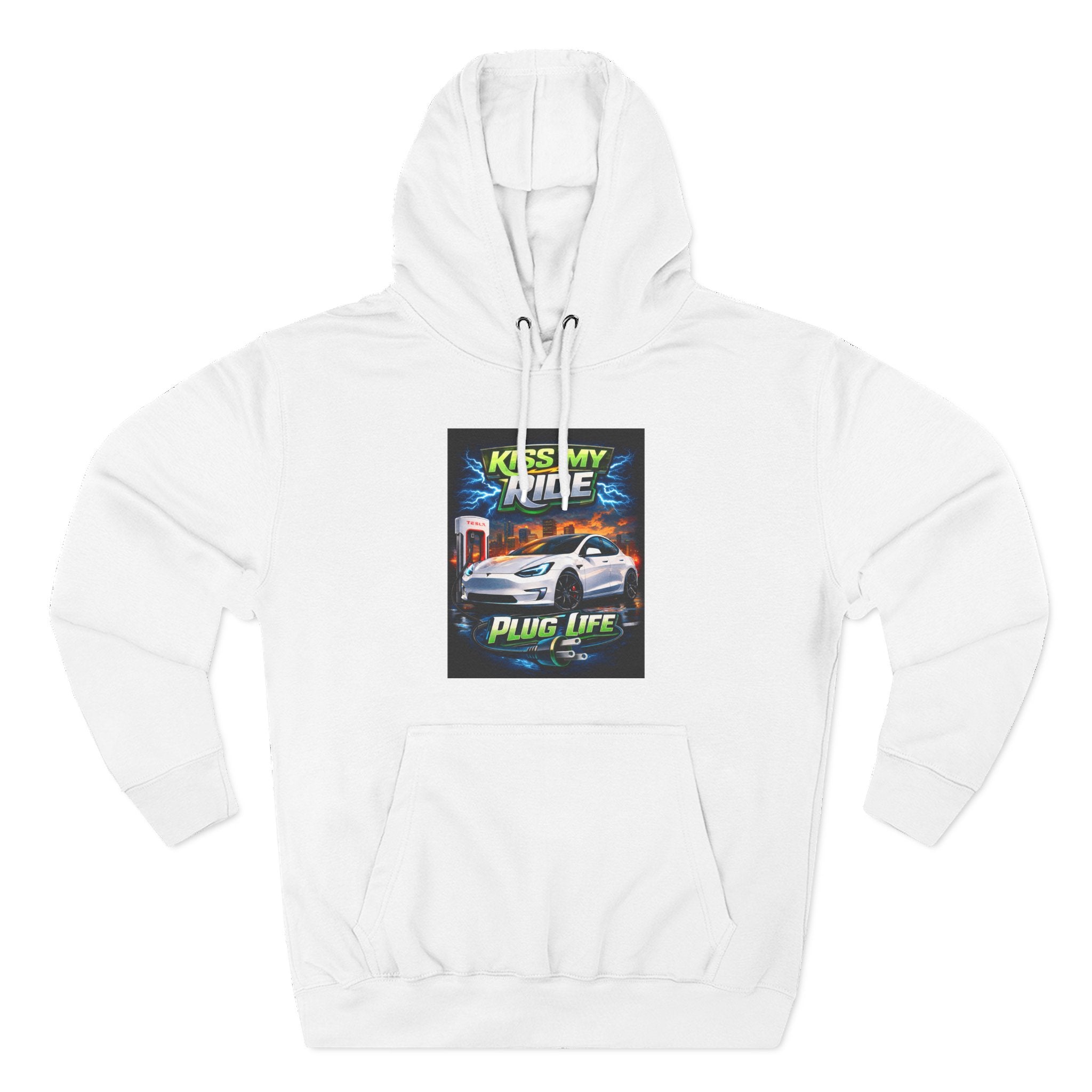 Electric Car Graphic Hoodie — “KMR Go Electric / Plug Life” Streetwear