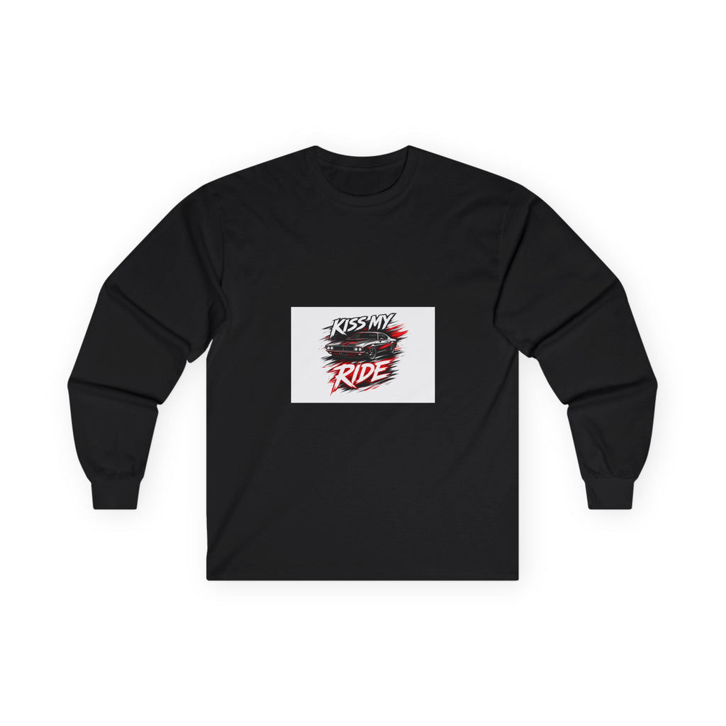 Kiss My Ride graphic Long Sleeve Tee | Racing flags, Retro script