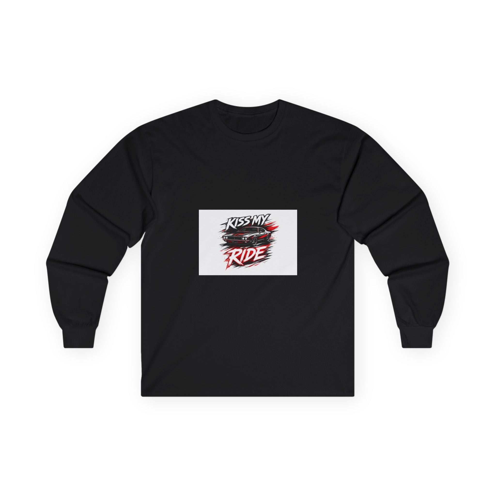 Kiss My Ride graphic Long Sleeve Tee | Racing flags, Retro script