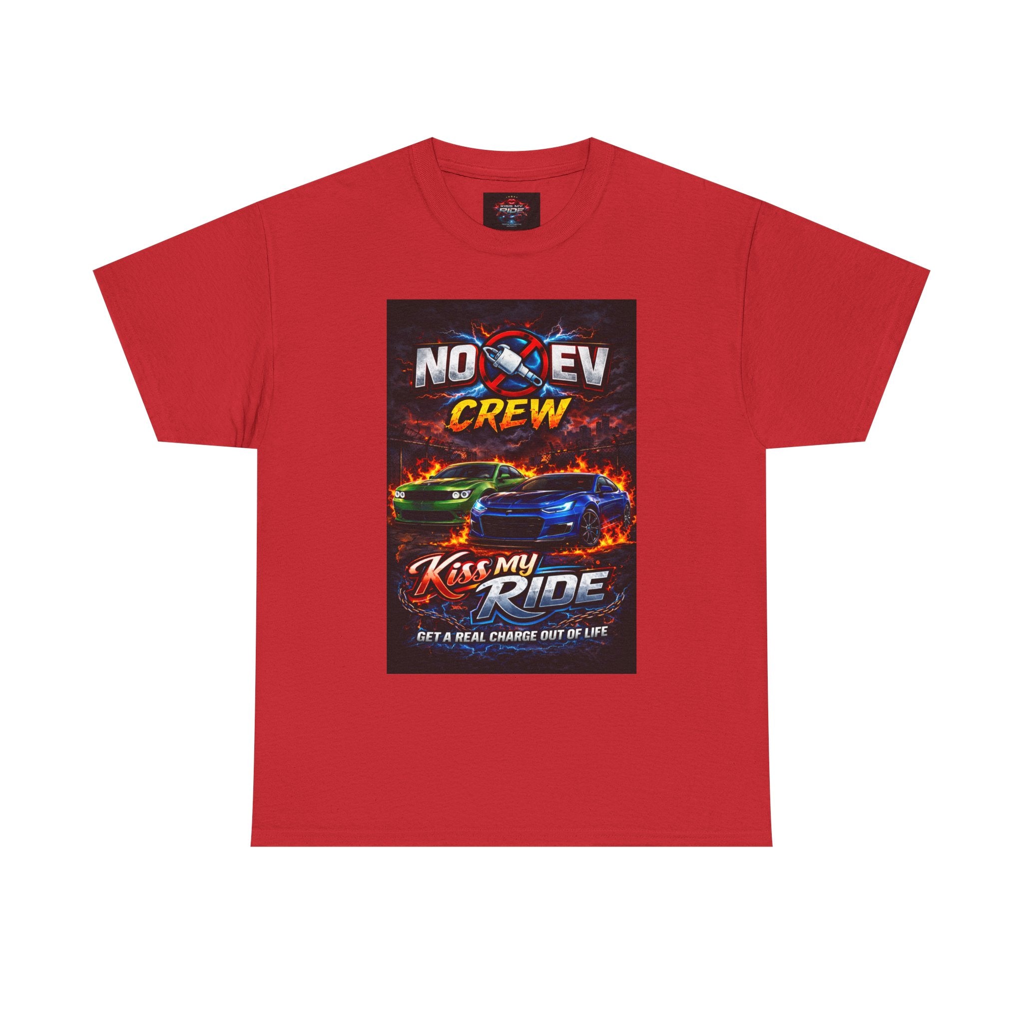 Race Car Tee — "No Rev Crew" Kiss My Ride Graphic Shirt