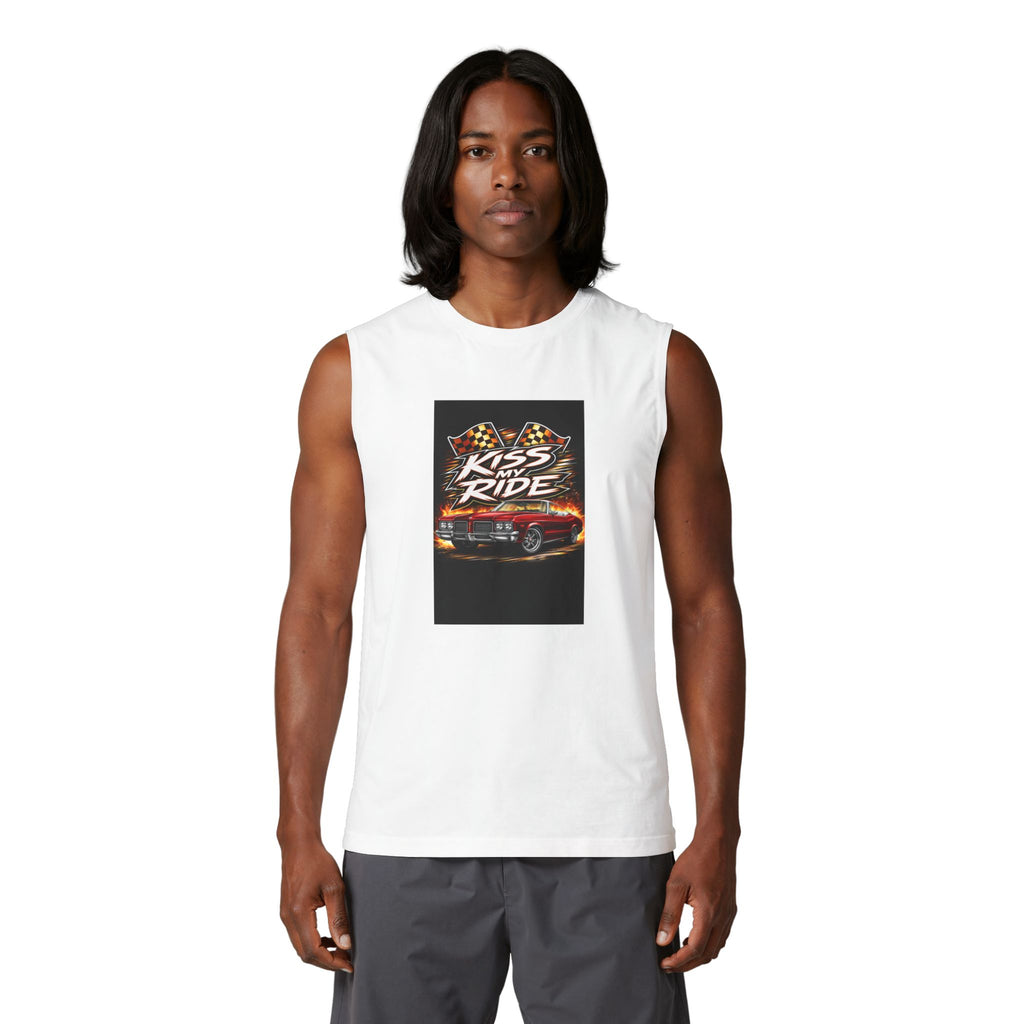 Muscle Tank — "Kiss My Ride" Retro Muscle Car Graphic