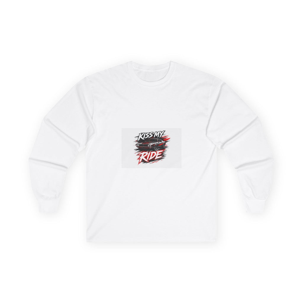Kiss My Ride graphic Long Sleeve Tee | Racing flags, Retro script