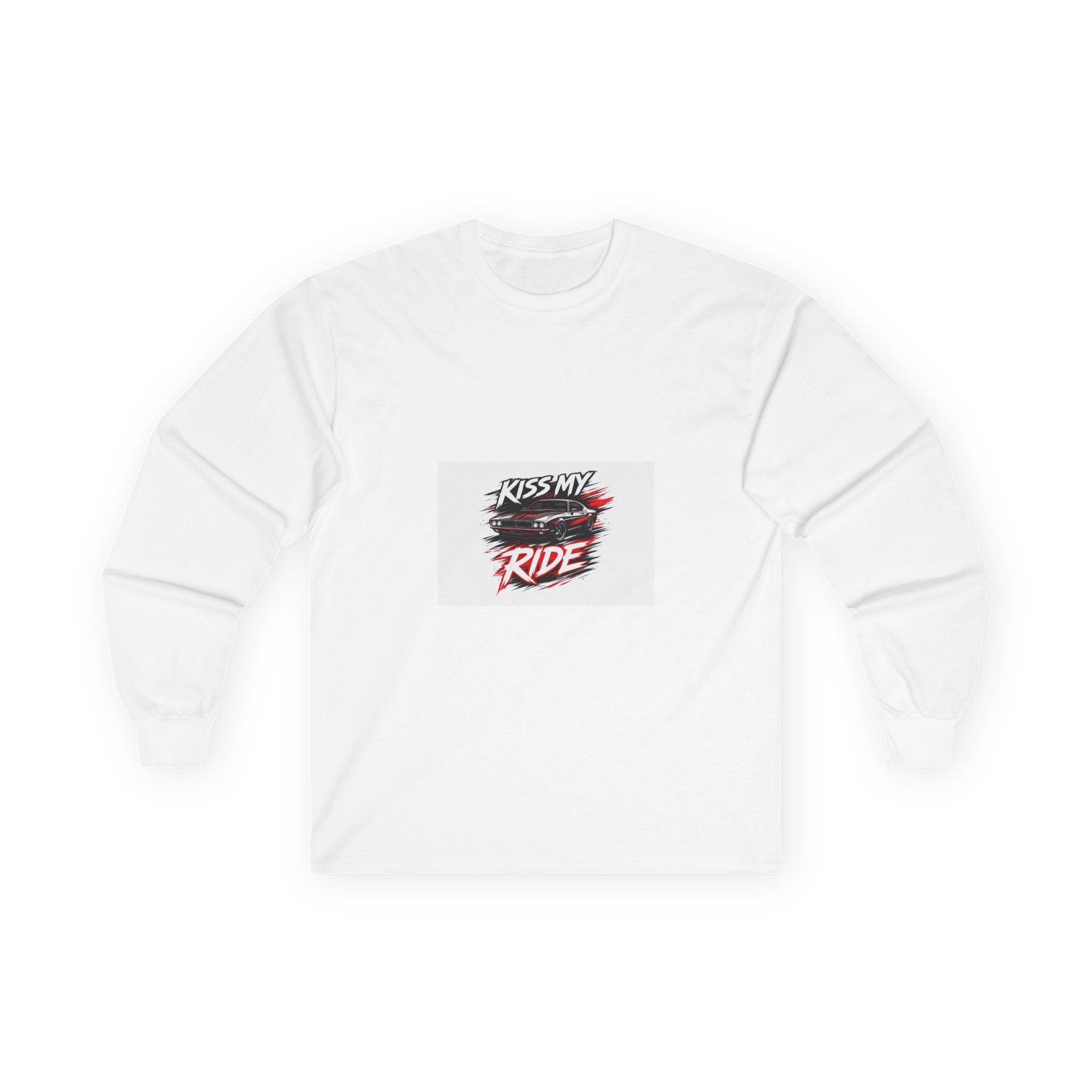 Kiss My Ride graphic Long Sleeve Tee | Racing flags, Retro script