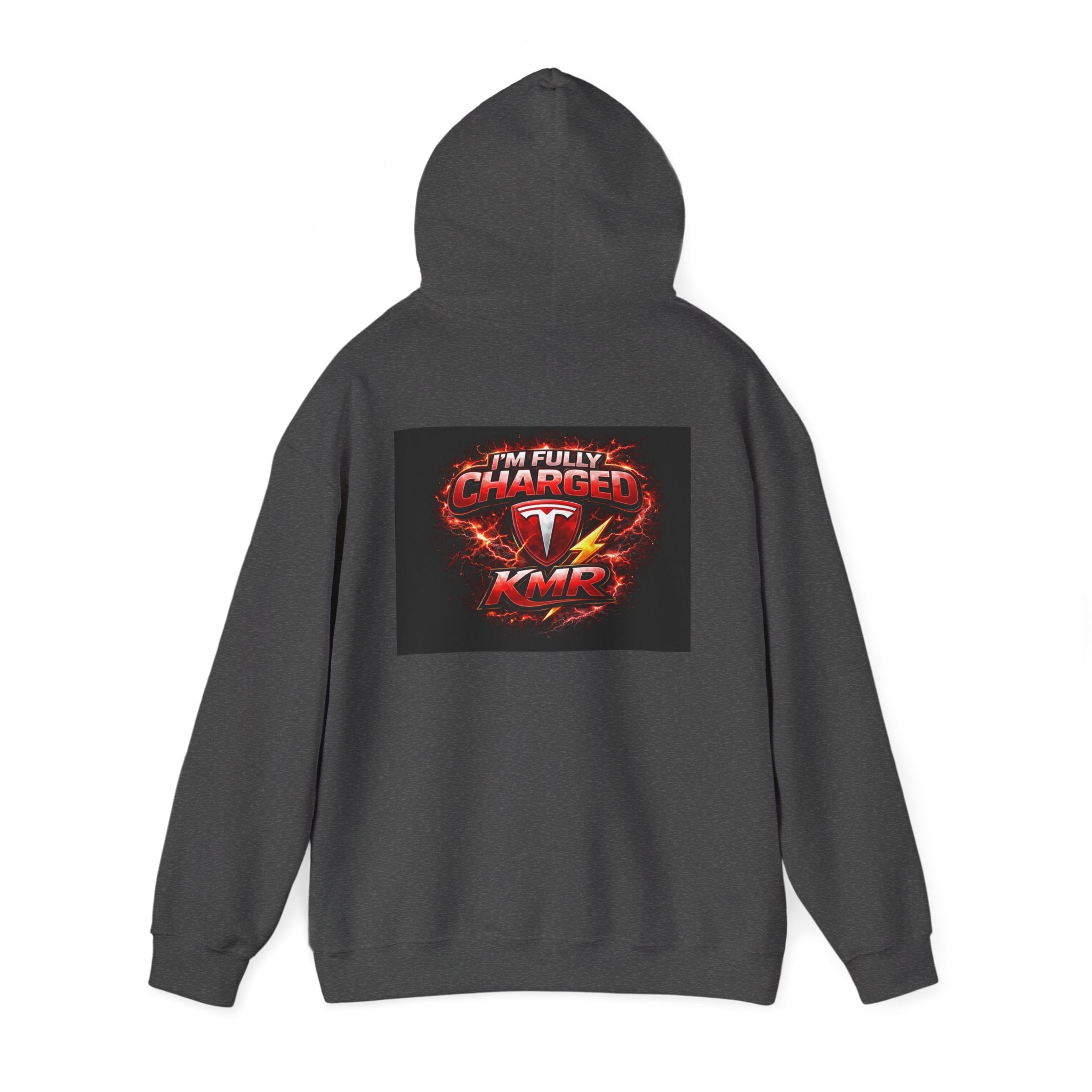 KMR/ Tesla 'Catch Me Charging' Hoodie — EV Enthusiast Graphic Pullover