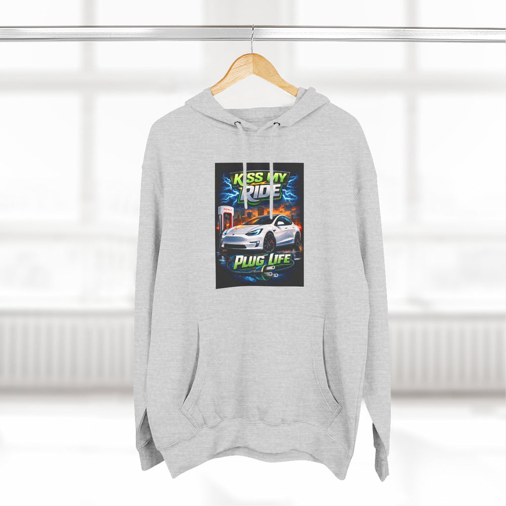 Electric Car Graphic Hoodie — “KMR Go Electric / Plug Life” Streetwear
