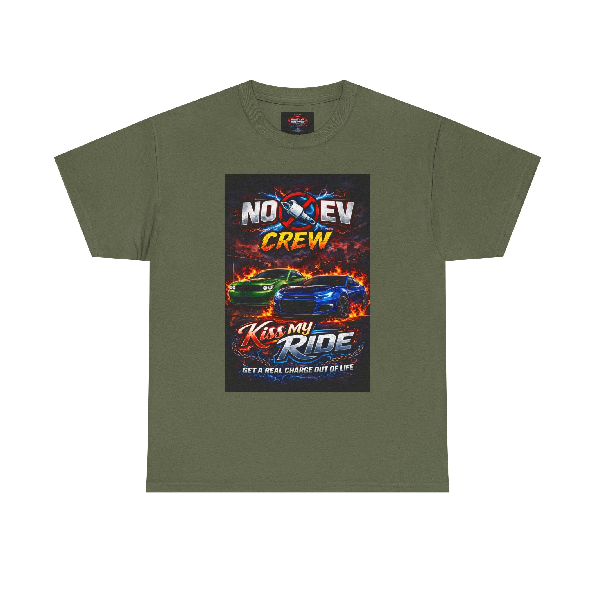 Race Car Tee — "No Rev Crew" Kiss My Ride Graphic Shirt
