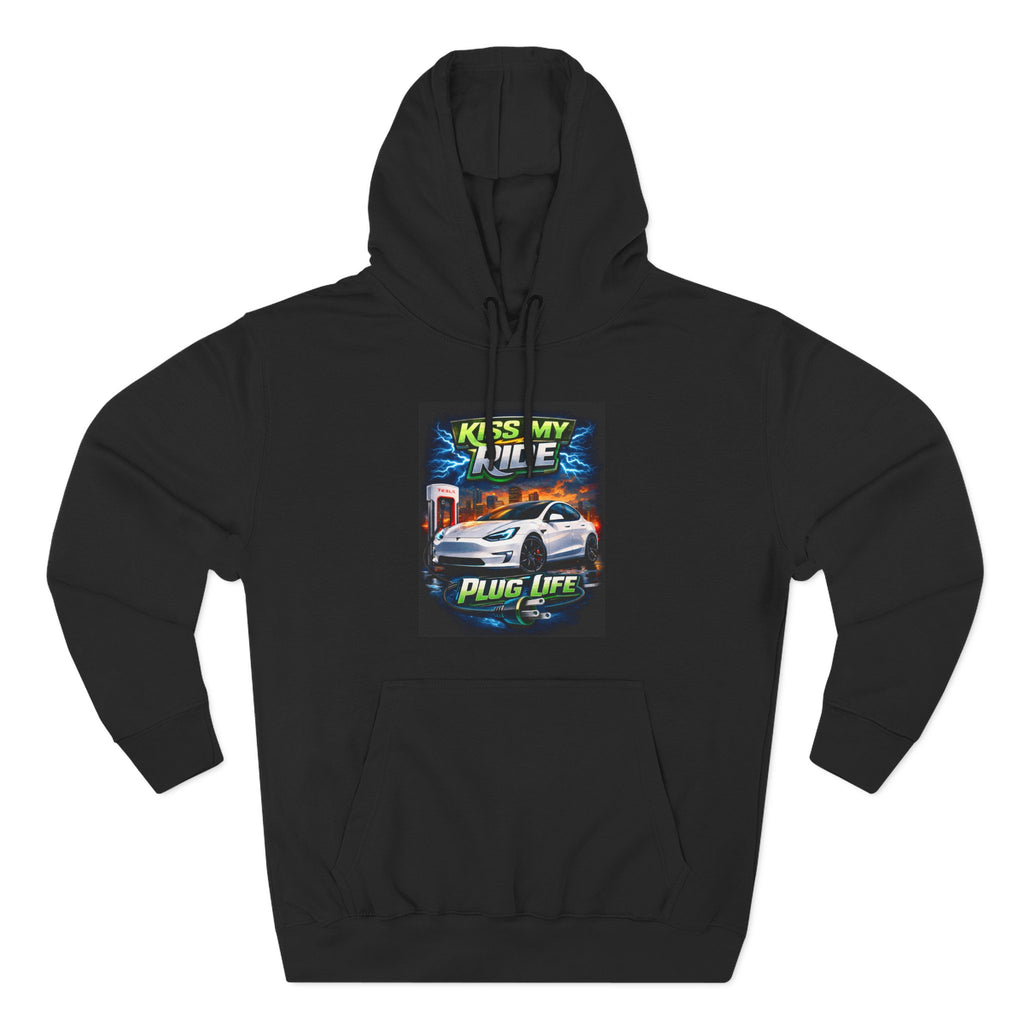 Electric Car Graphic Hoodie — “KMR Go Electric / Plug Life” Streetwear